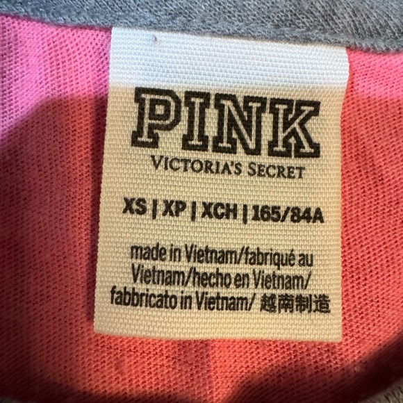 PINK NATION Victoria's Secret Pink and Gray 3/4 Sleeve Baseball Style Tee - Picture 2 of 8